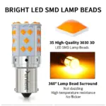 Bright 35 LED Cross Pin BAU15S PY21W LED Turn Signal Canbus Error-Free, No Hyperflash - Image 4