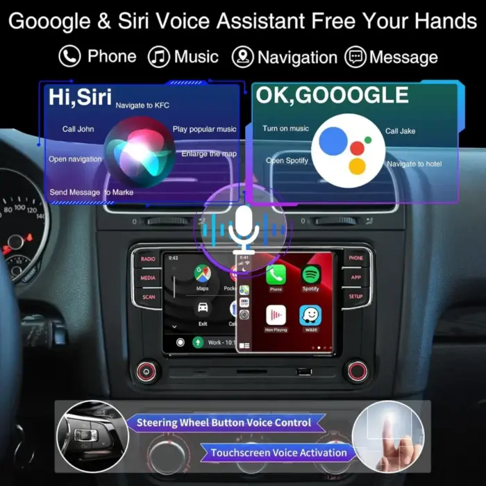 MIB RCD360 Pro Radio with Android Auto & CarPlay - Compatible with Volkswagen Polo, Jetta, Skoda Octavia, Fabia - Image 4