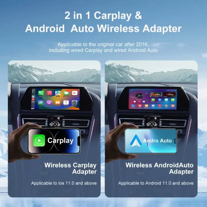 2 in 1 supports both android auto and carplay