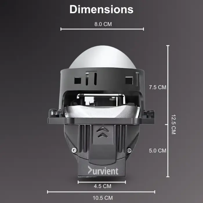 3 inch headlight projector size and dimensions