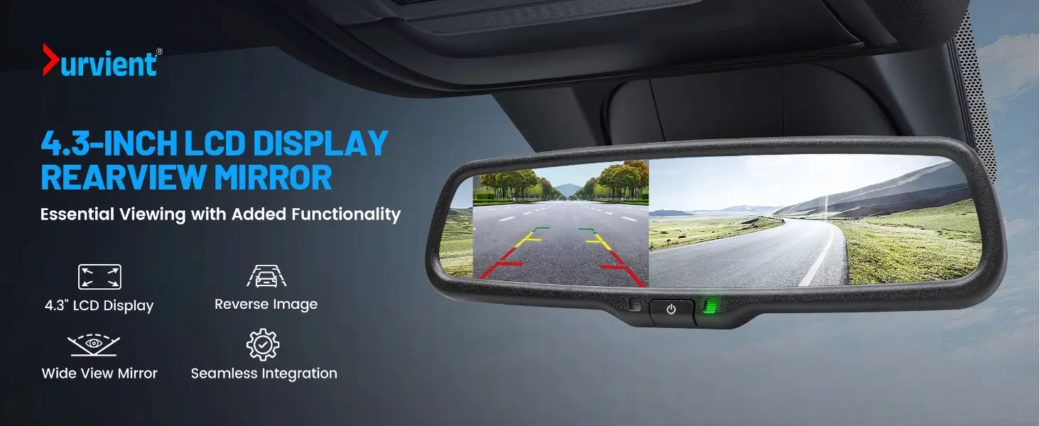 Anti-Glare IRVM Rear View Camera with Display and Backup Camera