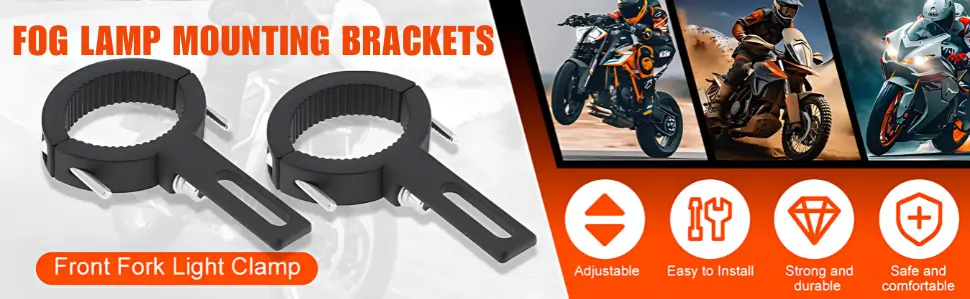 fog lamp mounting brackets for motorcycle scooter fork clamp