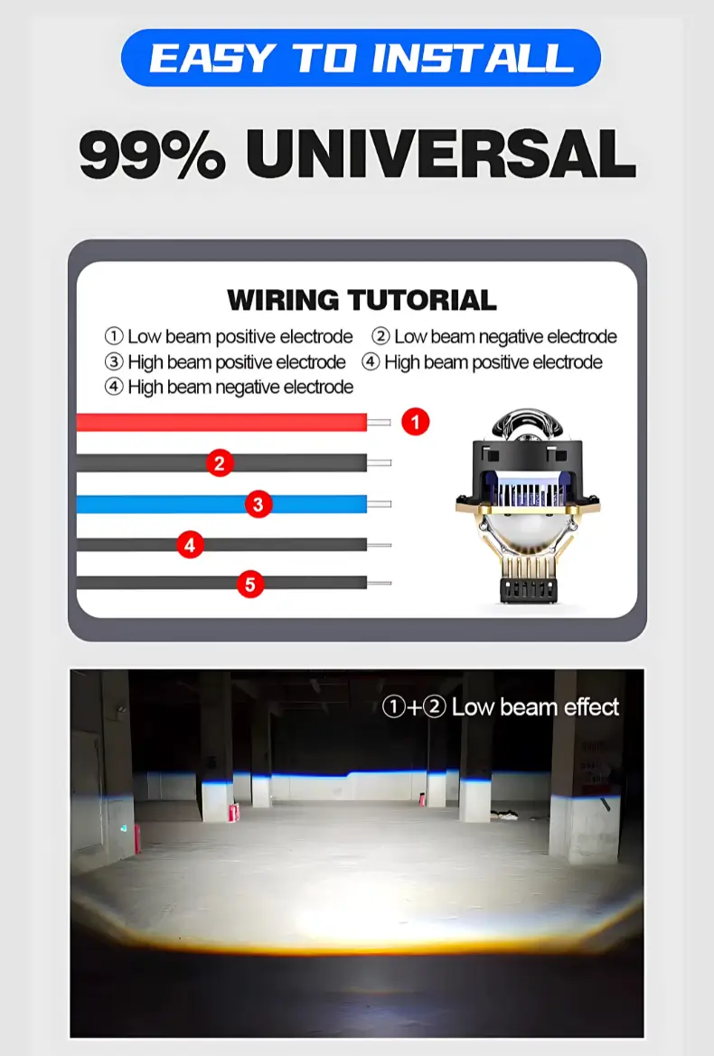 universal fit with easy to understand wiring diagram
