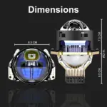 S75 Bracket mount headlight projector dimensions