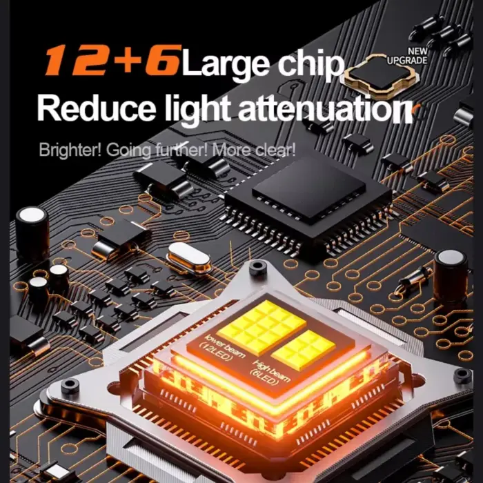 powerful 12+6 large LED chips