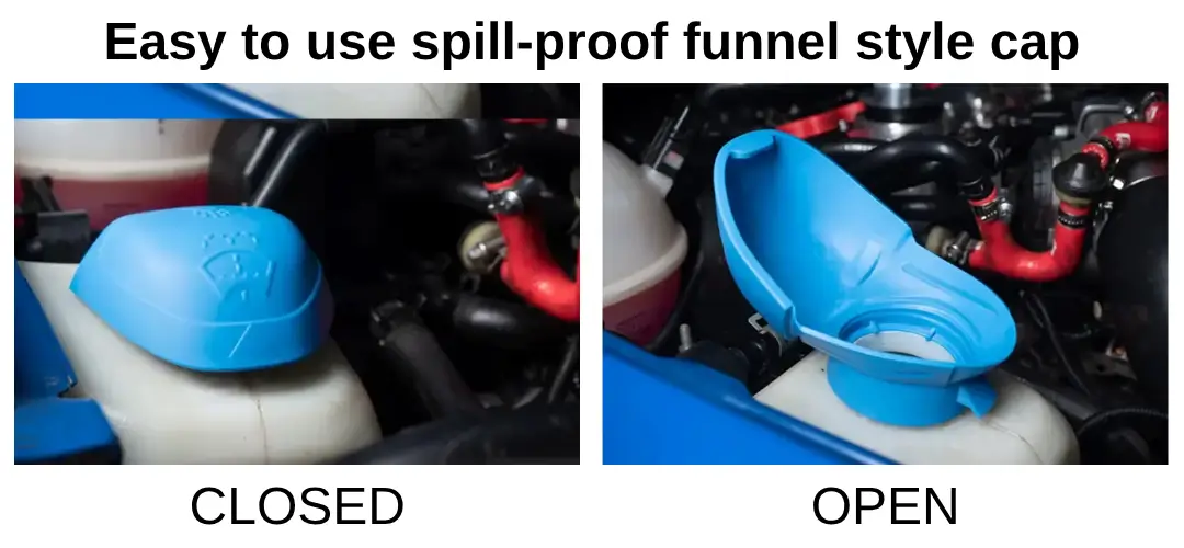 Easy to use funnel style washer fluid cap for volkswagen skoda audi
