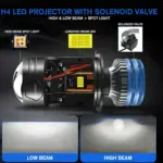 Built in low and high beam with laser spotlight solenoid valve controlled