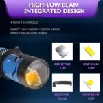 Integrated low and high beam renders headlight reflector useless
