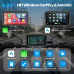 hd wireless Android Auto Apple CarPlay for motorcycles 2 wheelers