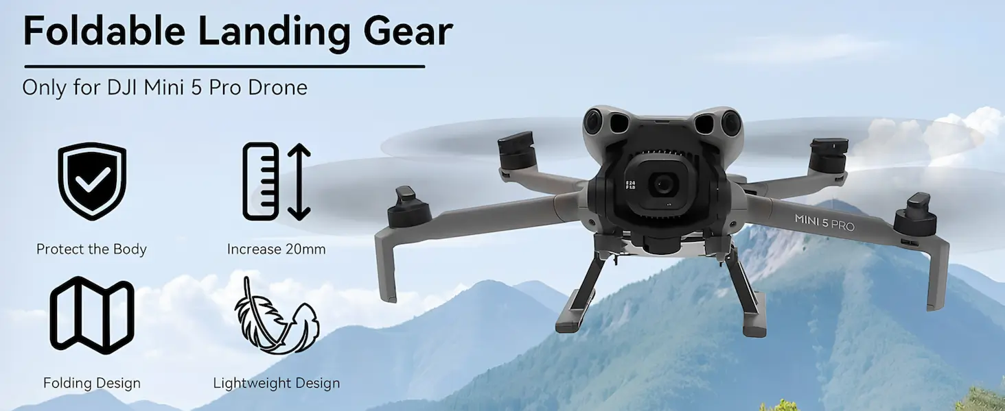 A+1 Desktop Foldable Landing Gear Design DJI Mini 5 Pro Landing Gear