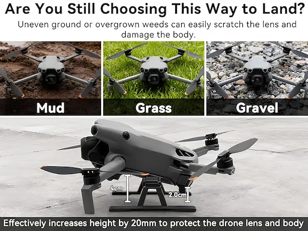 A+2 Mobile Land Anywhere Uneven Muddy Grass Surface DJI Mini 5 Pro Landing Gear Legs Extension