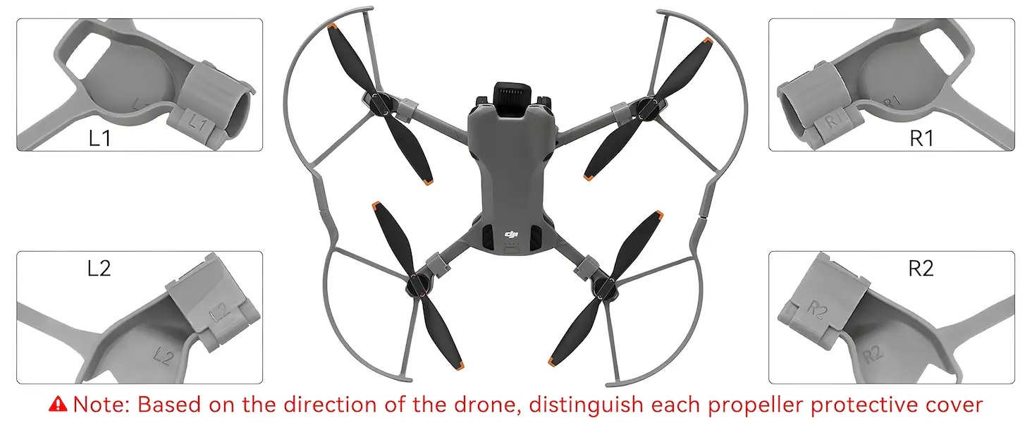 Propeller Guards for DJI Mini 5 Pro Drone - Quick-Release Protective Frame Set 11 A+6 Durvient DJI Mini 5 Pro Propeller Guard Easy to Install with Markings