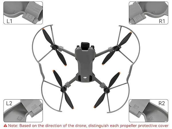 Propeller Guards for DJI Mini 5 Pro Drone - Quick-Release Protective Frame Set 12 A+6 Mobile Durvient DJI Mini 5 Pro Propeller Guard Easy to Install with Marked Sides