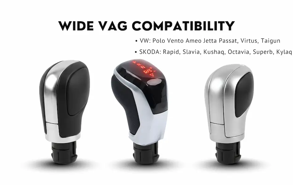 DSG Gearknob with LED Backlit for VW & Skoda 3 wide compatibility across volkswagen skoda cars with dsg gearbox